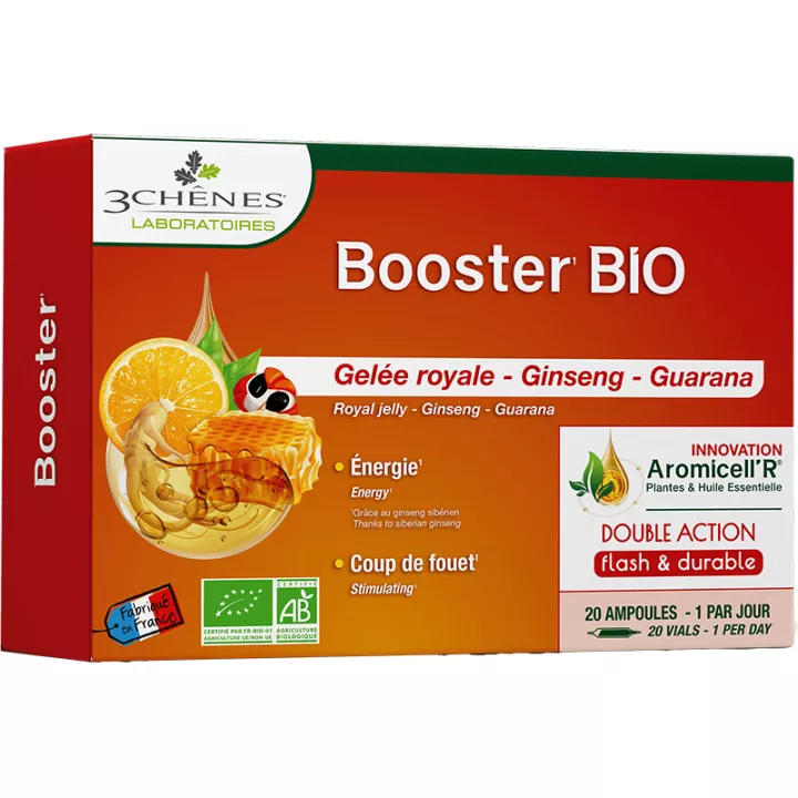 3-Chênes Phyto Aromicell'r Tonus Énergie Booster Bio Gelée Royale Ginseng Guarana ampoules*