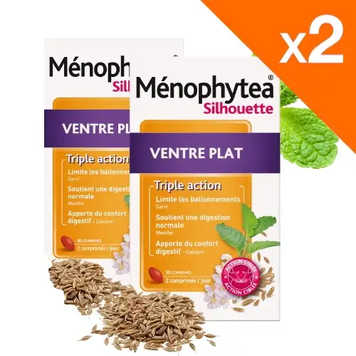 MENOPHYTEA Silhouette Ventre plat 45+ (LOT 2 x 30 comprimés) PROMO