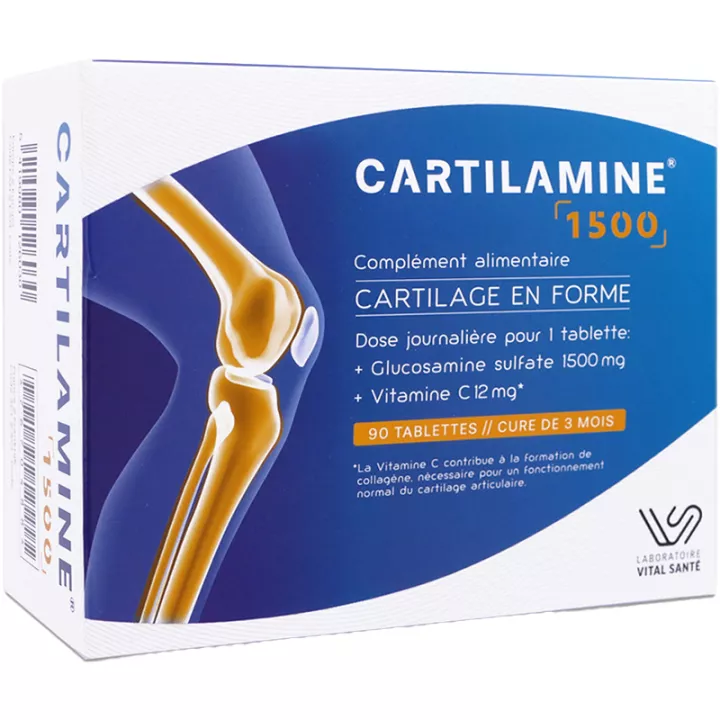 Cartilamine 1500mg Cartilage en forme 90 comprimés E-Science