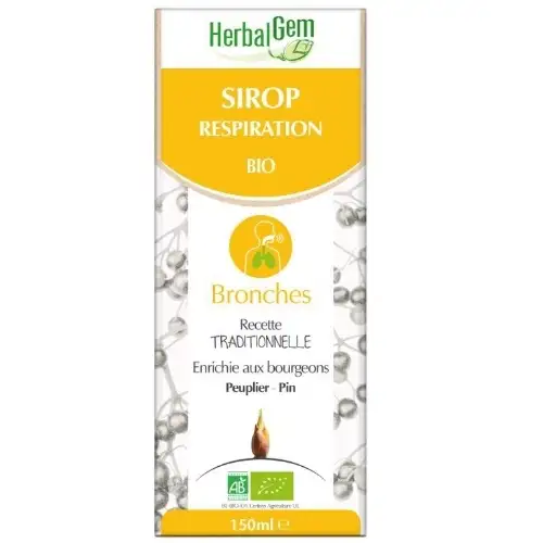 HERBALGEM Sirop Respiration BIO Toux grasse et bronches (150ml)