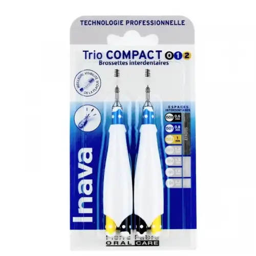 INAVA TRIO Compact Brossettes interdentaires ISO 0/1/2 (espaces étroits)