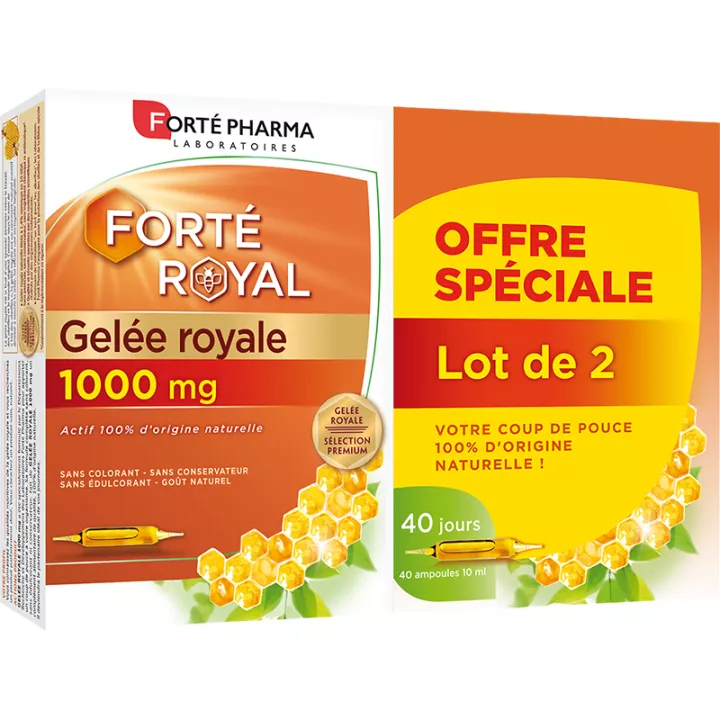 Forte Royal Gelée Royale 1000mg Lot 2x20 Ampoules de 10ml
