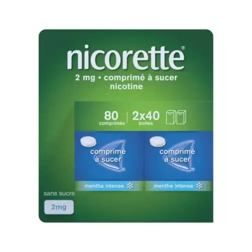 NICORETTE 2mg - MENTHE INTENSE - 80 Comprimés à Sucer