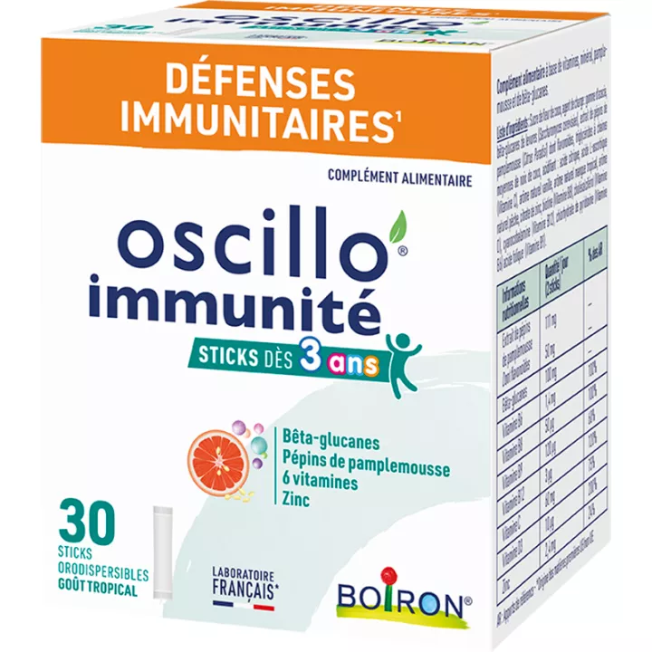 Boiron Oscillo'Immunité Enfants 30 sticks orodispersibles