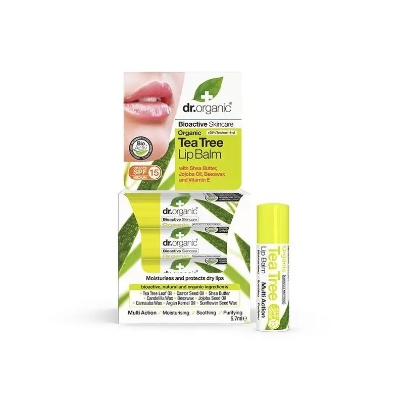 DR ORGANIC TEA TREE baume à lèvres spf 15  (5.7 ml)