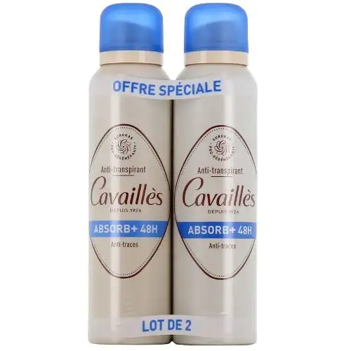 CAVAILLES - Déodorant Absorb+ 48h - Spray 2x150 ml