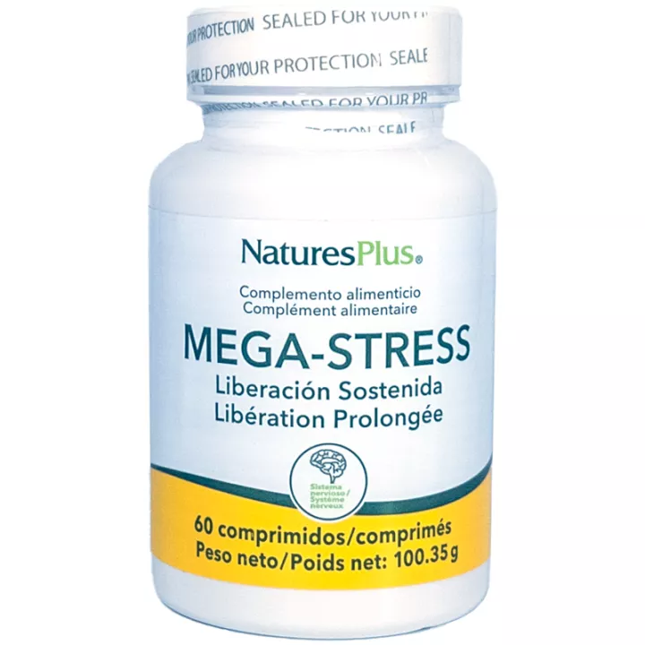 Natures Plus Mega Stress 60 comprimés Action prolongée