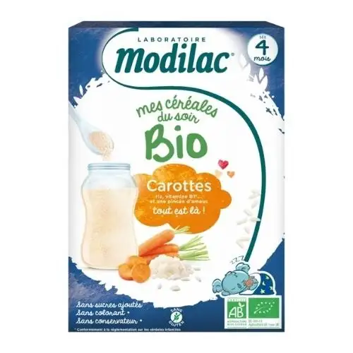 Modilac Mes Céréales du Soir Carottes Bio 4 mois 250 g