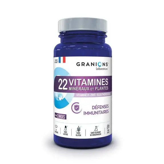 Granions 22 Vitamines Minéraux et Plantes 90 Comprimés