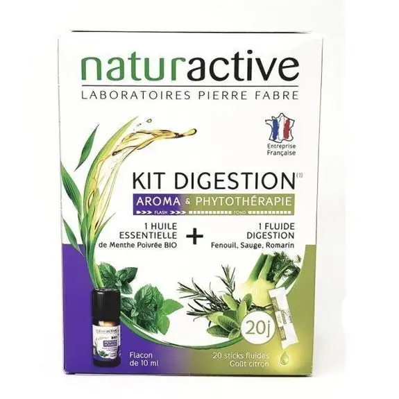 Naturactive kit digestion huile essentielle de menthe 10ml +20 sticks