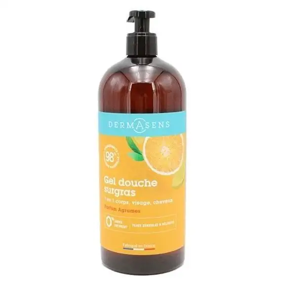 Dermasens Gel Douche Corps et Cheveux 3 Agrumes 1 litre