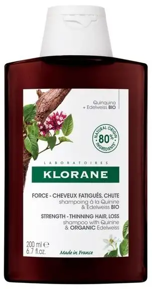 Klorane Force Shampooing Quinine et Edelweiss Bio 200 ml