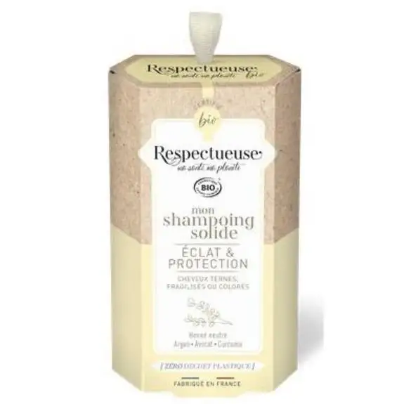 Respectueuse bio Mon shampoing solide éclat & protection 75g