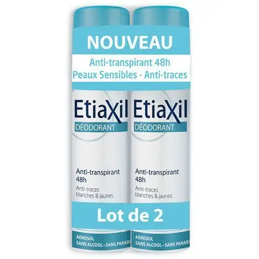 Etiaxil Déodorant Anti-Transpirant 48H Aérosol Lot de 2 x 150 ml