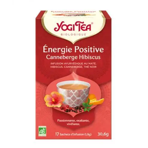Yogi Tea Énergie Positive Canneberge Hibiscus 17 Sachets