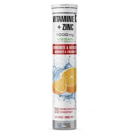 Vitamine C 1000 mg + Zinc 20 comprimés effervescents Eric Favre