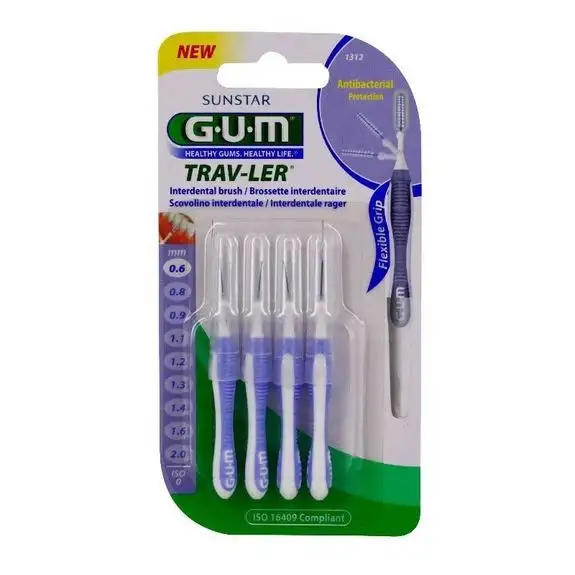 GUM Trav-ler 4 Brossettes Interdentaires 1312 : 0,6 mm