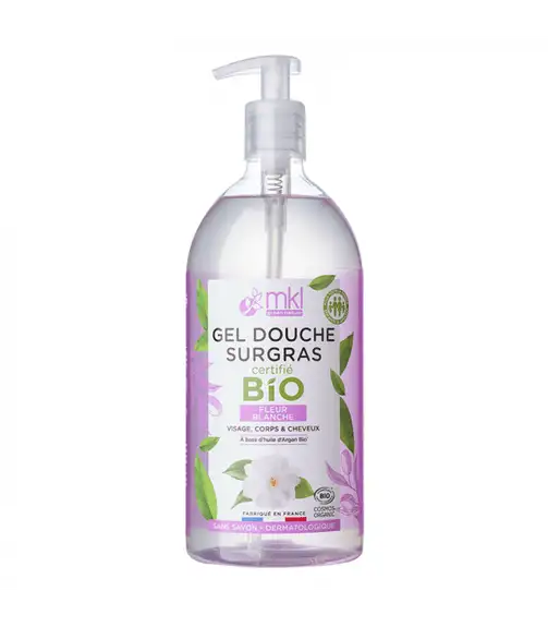 Mkl Green Nature Gel Douche Surgras Fleur Blanche Bio 1 litre