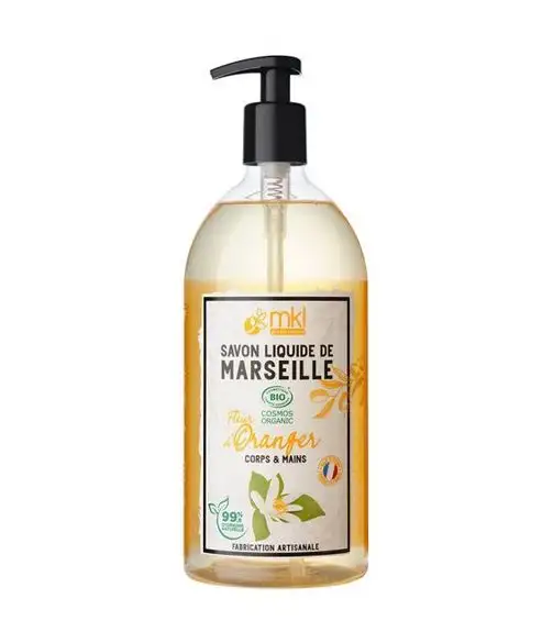 MKL Savon de Marseille certifié BIO 1L - Fleur d'oranger