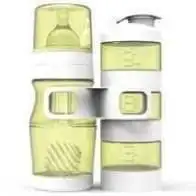 Natidiv  Coffret biberon bleu 300ml et doseur jaune