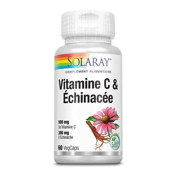 Solaray Vitamine C et Échinacée 60 Capsules Végétales