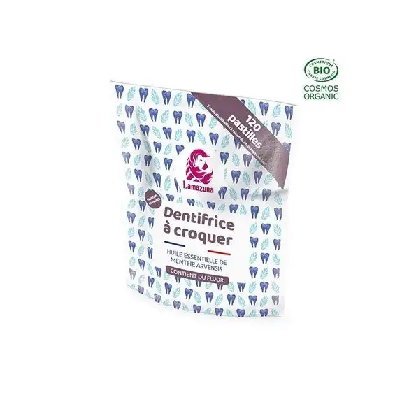 Lamazuna dentifrice à croquer Menthe Bio 120 pastilles