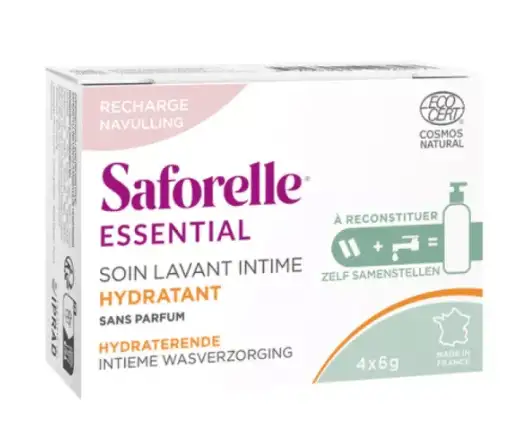 Saforelle Soin Lavant Intime Hydratant Kit à Reconstituer Recharge 4 Bâtonnets