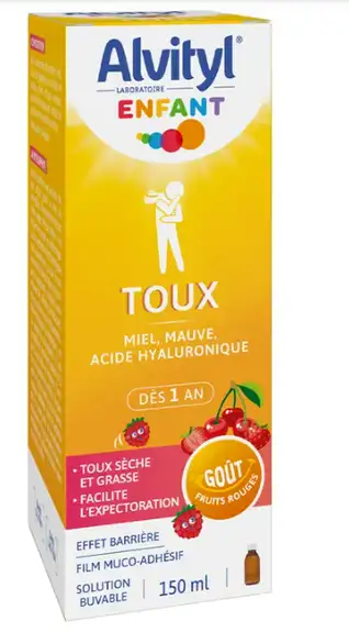 Alvityl Enfant Sirop Toux Sèche et Grasses Goût Fruits Rouges 150ml