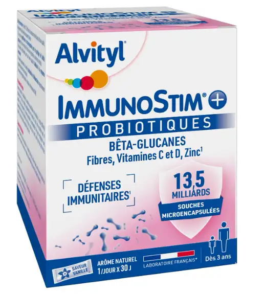 Alvityl - Immunostim Probiotique 30 sachets  goût vanille