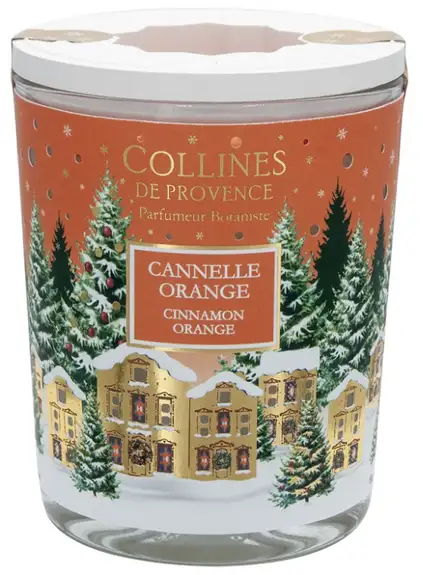 Collines de Provence Bougie de Noël 180 g - Senteur : Cannelle Orange