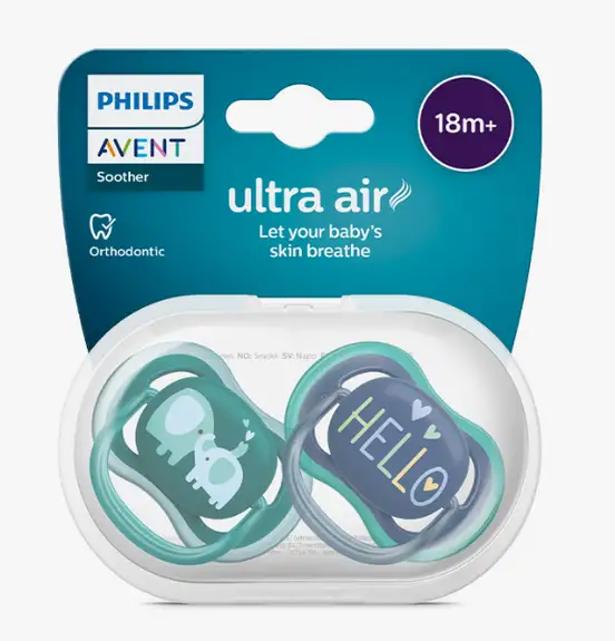 Avent Ultra Air Lot de 2 sucettes silicone Ultra