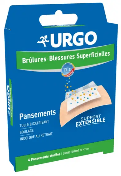 Urgo - 4 pansements brûlures grand format
