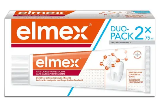 Elmex Anti-Caries Professional pâte dentifrice  Lot de 2 x 75 ml