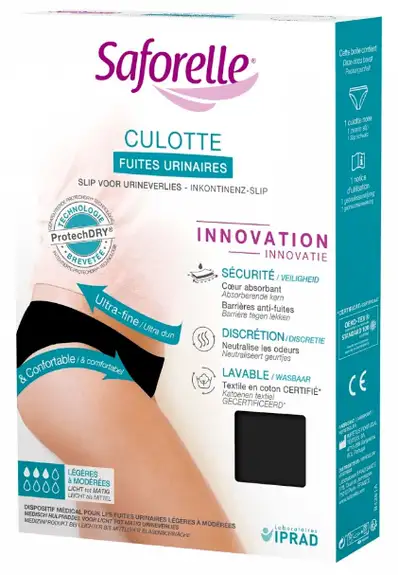 Saforelle Culotte fuites urinaires noire - T42