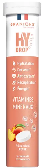 Granions Hydrop Pastilles d'hydratation pêche - 20 comprimés