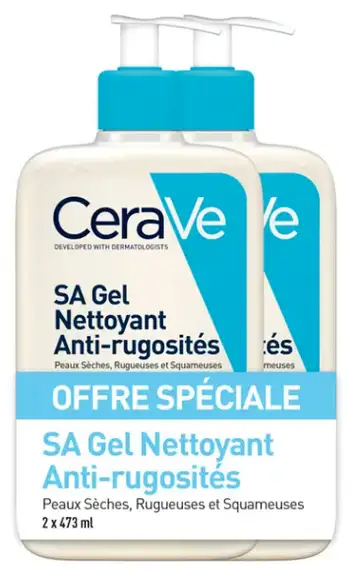 CeraVe SA Gel nettoyant anti-rugosités - 2x473ml