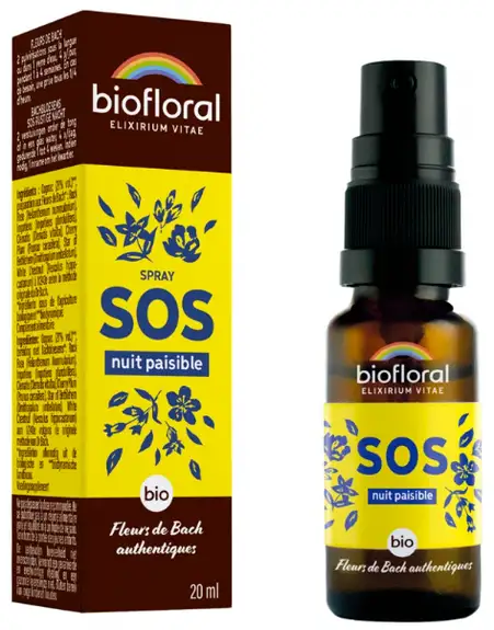 Biofloral Fleurs de Bach Spray SOS Secours Elixir Nuit - 20ml