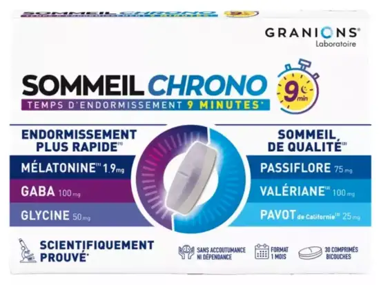 GRANIONS Sommeil Chrono 9 min - 30 comprimés