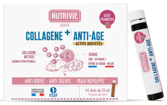 Nutrivie Collagène Anti-âge Goût Framboise - 14x25ml