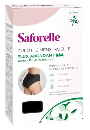 Saforelle Culotte menstruelle Classic - Flux abondant - Taille 42