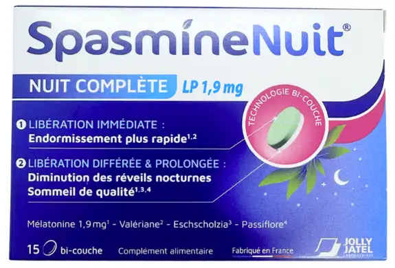 SpasmineNuit LP 1,9mg 15 comprimés bi-couche