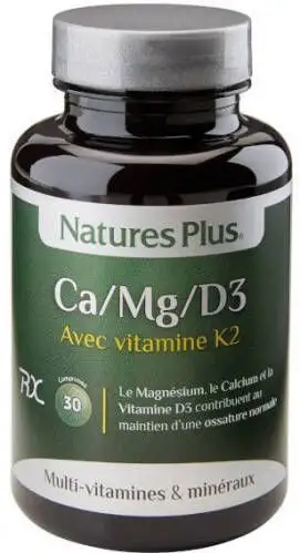 Nature' plus Ca/mg/d3 avec vit K2  30 comprimés