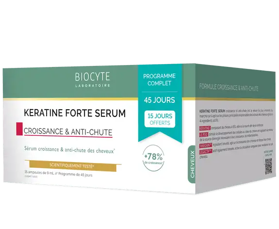 Biocyte Kératine forte sérums - Lot de 3 x 5 ampoules de 9 ml