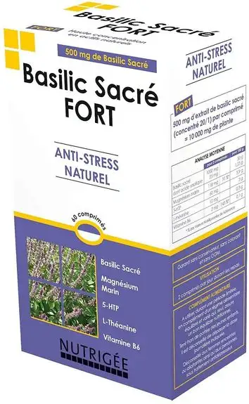 Nutrigée Basilic Sacré Fort anti-stress 60 comprimés