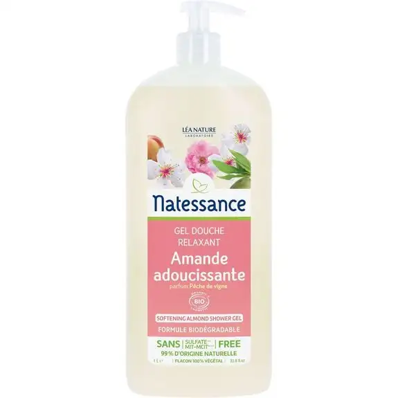 Natessance Gel douche amande bio. fl Pompe 1 litre