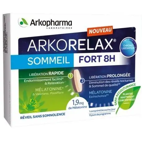 Arkorelax sommeil fort 8h 15 comprimés