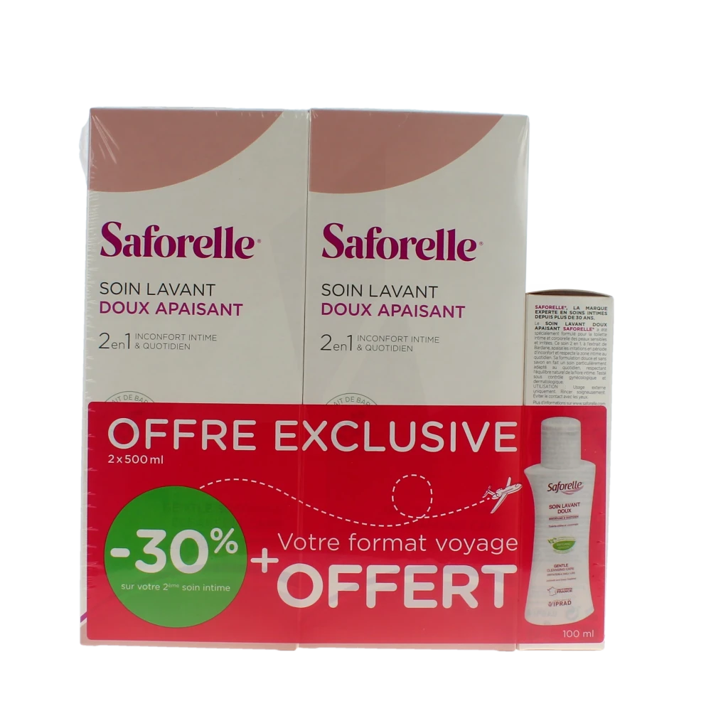 Saforelle Solution Soin Lavant Doux 2500 Ml + 100 Ml